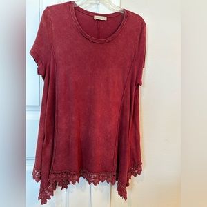 Altar'd State Tunic Top/Size Large/Wine